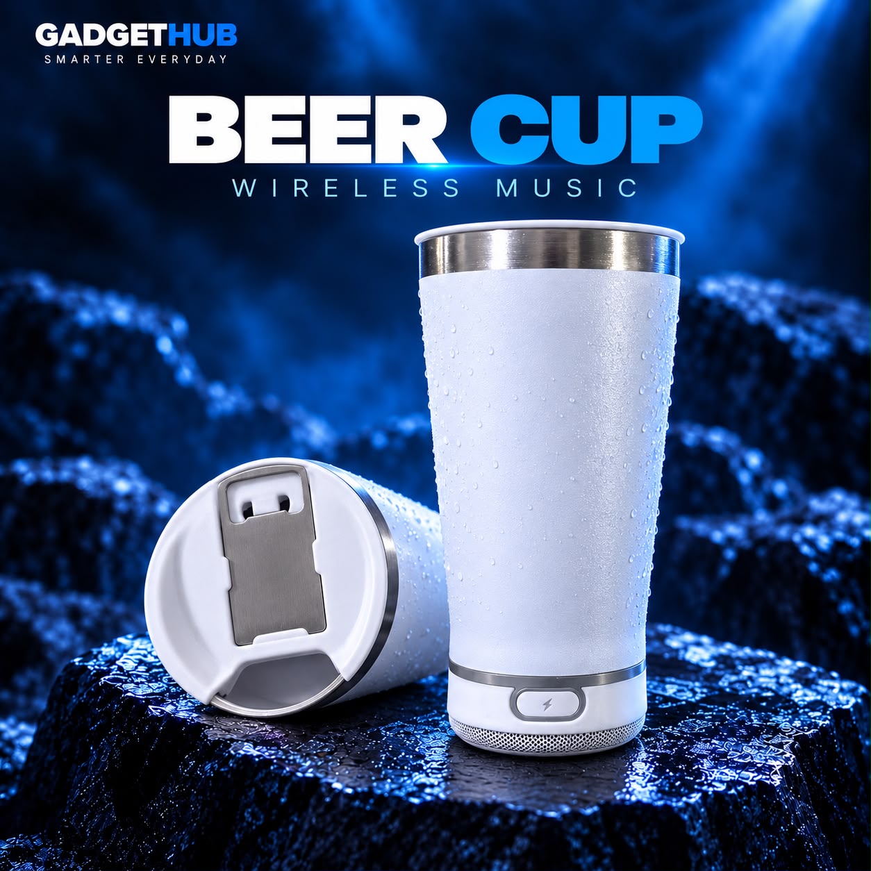 Wireless Music Beer Cup – 3-in-1 Insulated Tumbler, Bluetooth Speaker & Bottle Opener
