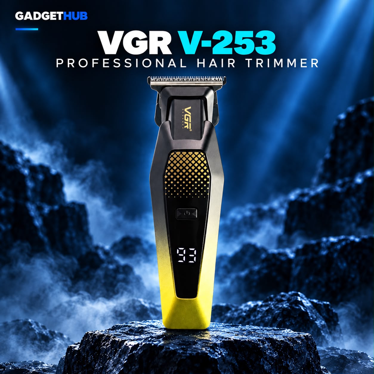 VGR V-253 Professional Rechargeable Hair Trimmer – LCD Display & Type-C Charging