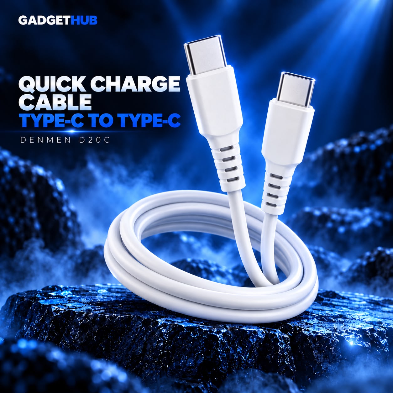DENMEN D20C 100W USB-C to USB-C Fast Charging & Data Cable – 1M