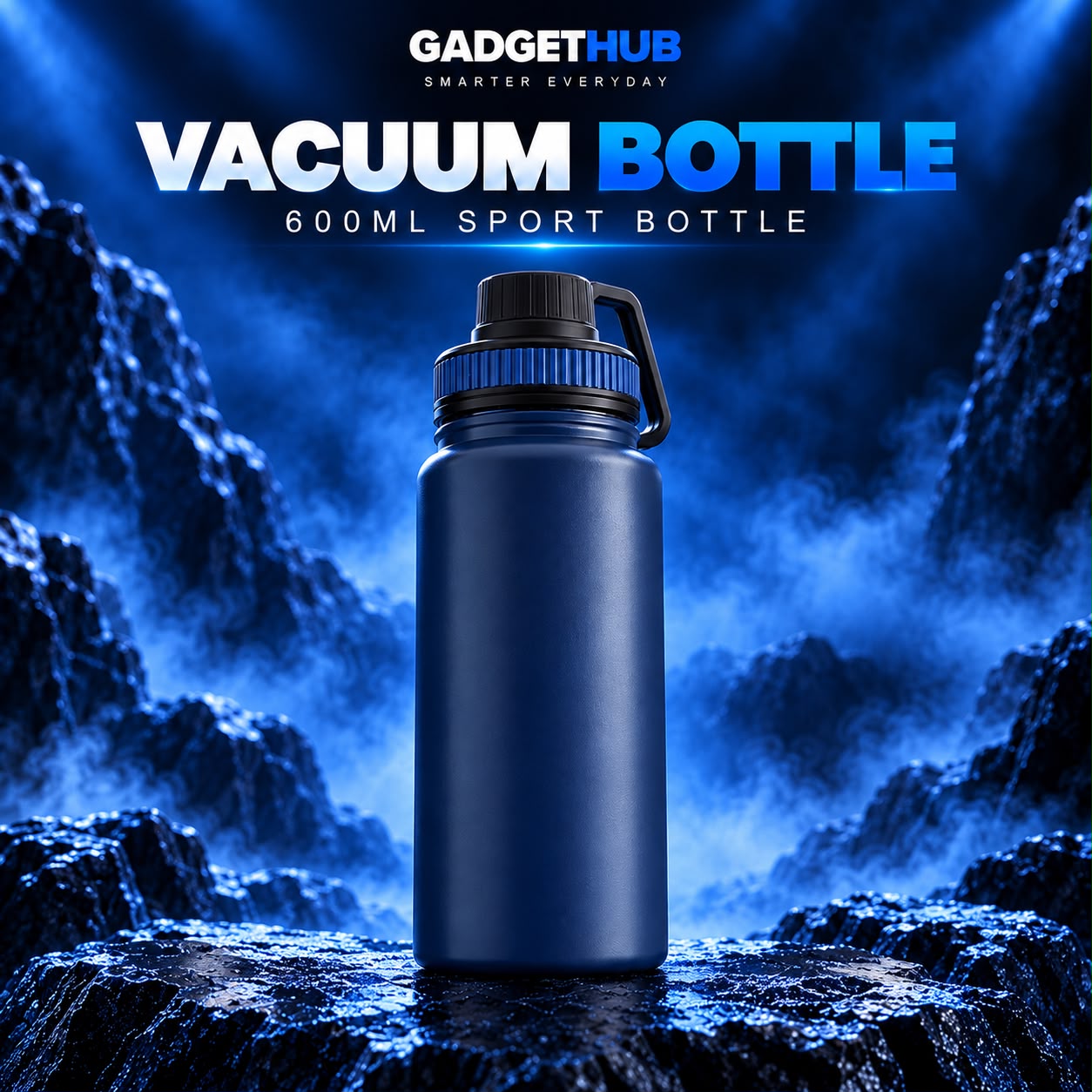 600ML Stainless Steel Vacuum Sport Bottle – Double-Wall Insulated with Tea Filter & Carry Handle
