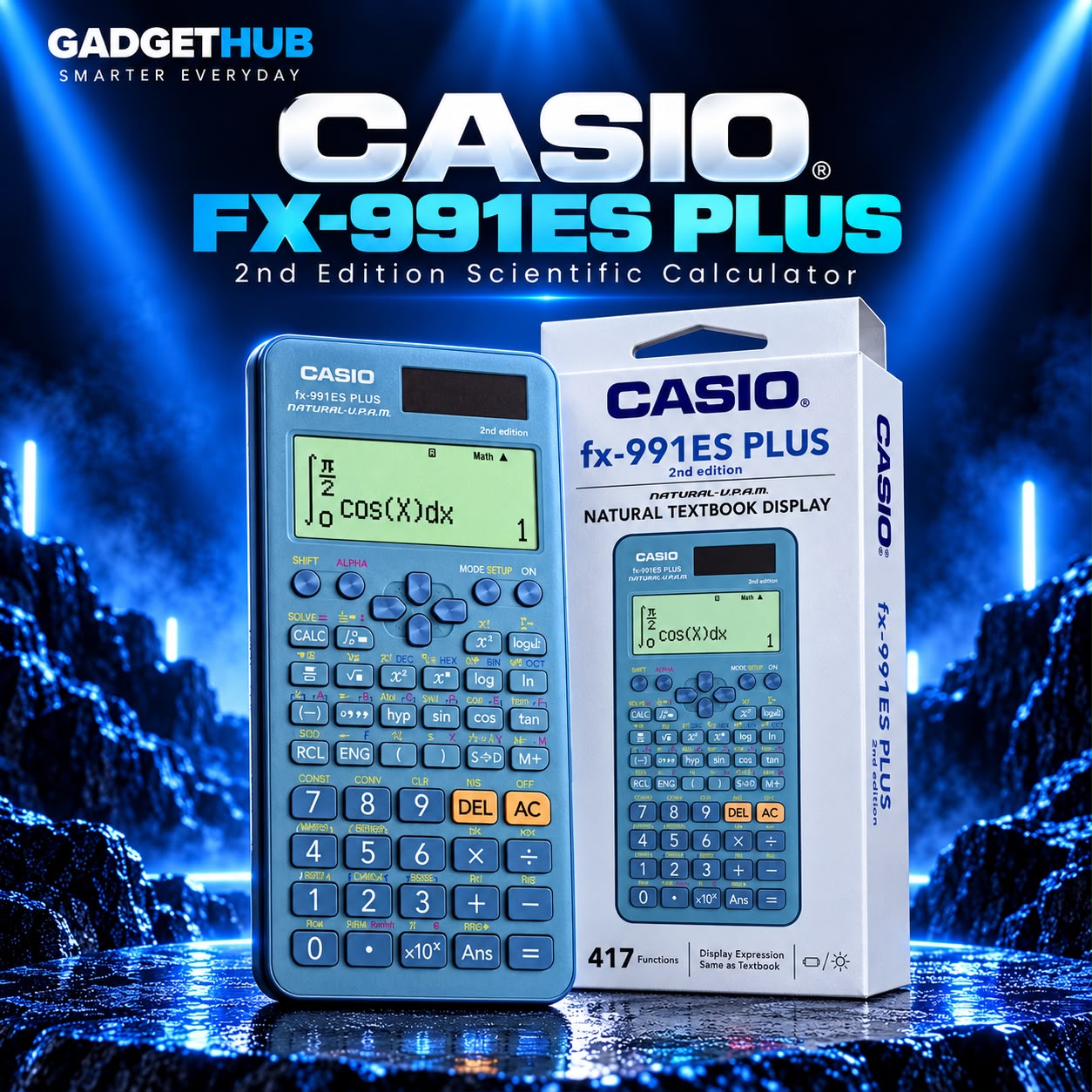 Casio fx-991ES PLUS 2nd Edition Scientific Calculator – Blue, 417 Functions