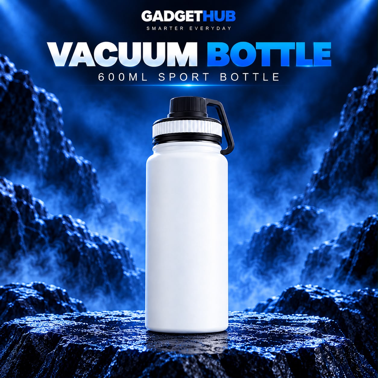 600ML Stainless Steel Vacuum Sport Bottle – Double-Wall Insulated with Tea Filter & Carry Handle