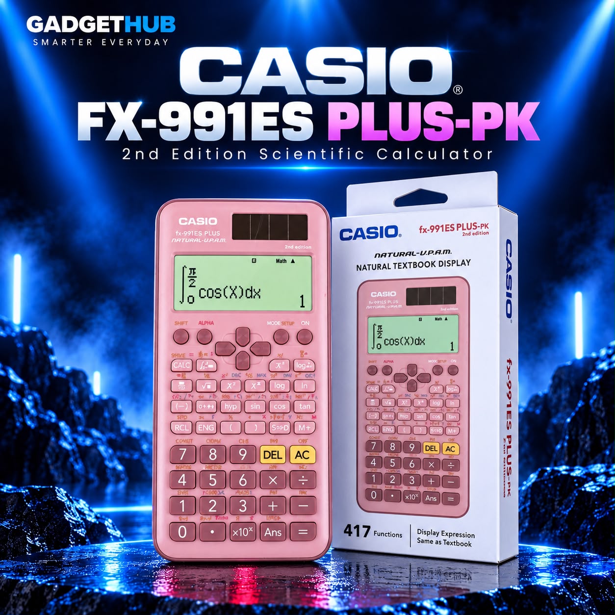 Casio fx-991ES PLUS 2nd Edition Scientific Calculator – Pink, 417 Functions