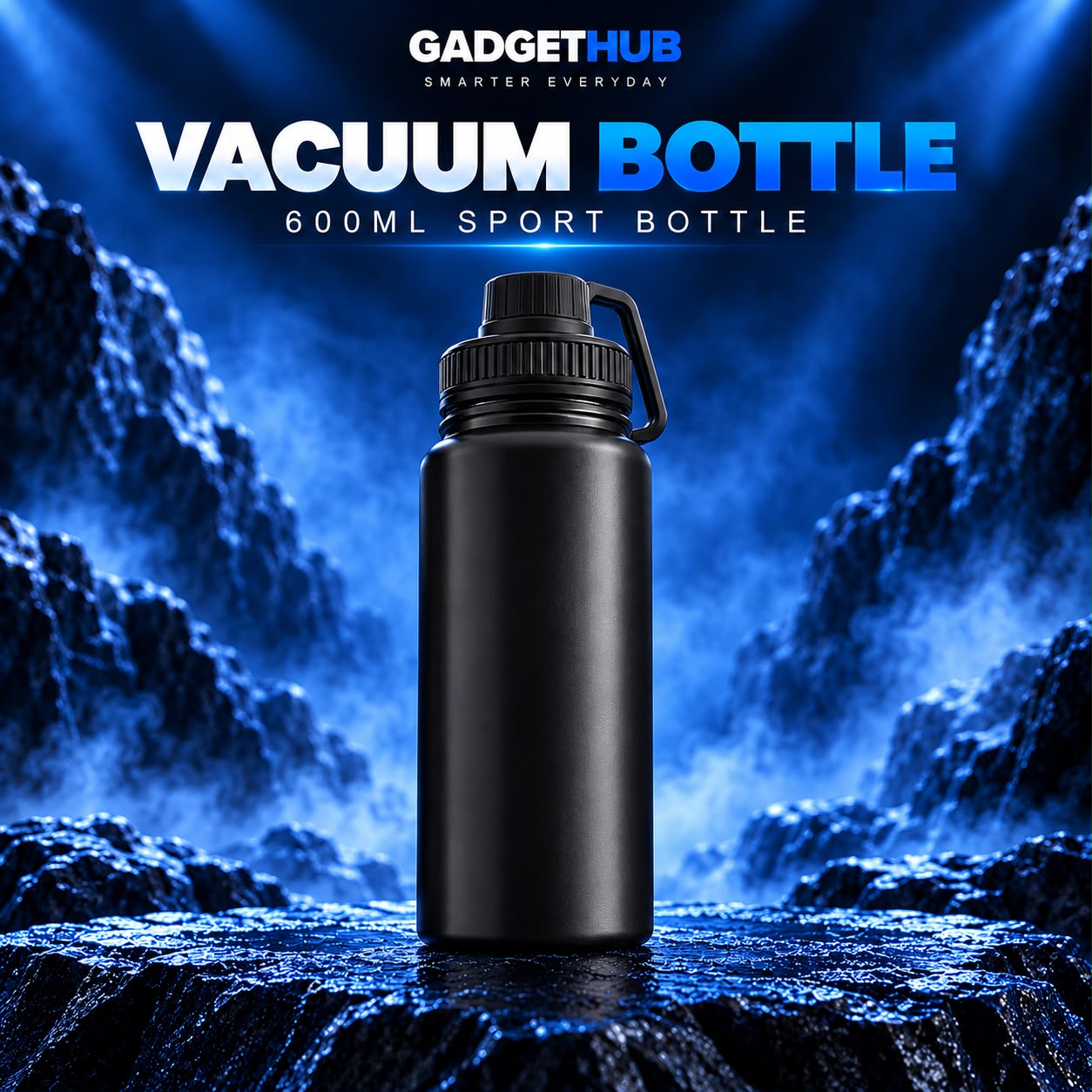 600ML Stainless Steel Vacuum Sport Bottle – Double-Wall Insulated with Tea Filter & Carry Handle